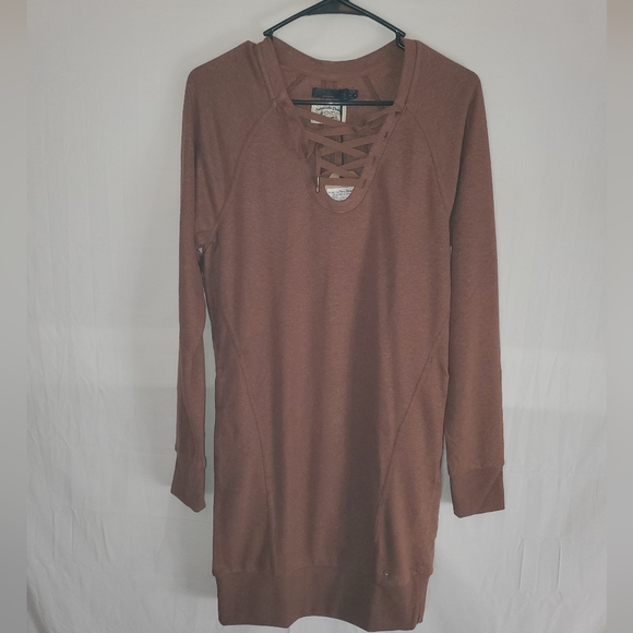 Prana Women's XS Cozy Up Terry Dress Roux Heather New with Tags - Picture 4 of 6